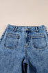 Patch Pocket Straight Leg Loose Fit Jeans